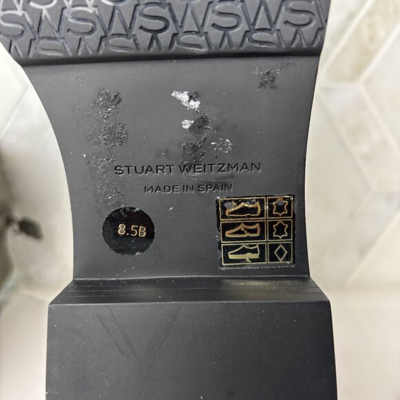 8.5B Gray Grey Suede Leather Rubber Block Heel Sole Zip 5050 Bold Ankle Bootie - Picture 15 of 16